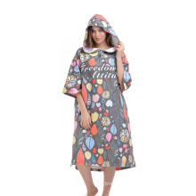 Polyester Poncho Beach Surf Poncho,Super Water Absorbent Wetsuit Changing Towel Robe